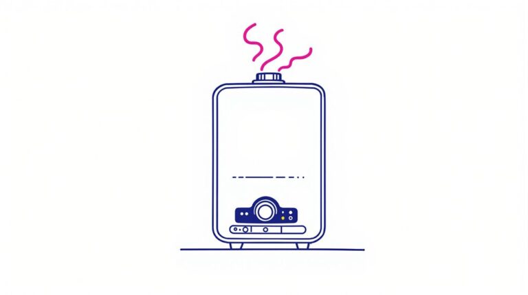 Minimalistic line drawing of a humidifier emitting steam, featuring control buttons at the bottom front. Ideal for any Biasi Advance Combi Boiler owner looking to review sleek and efficient designs.